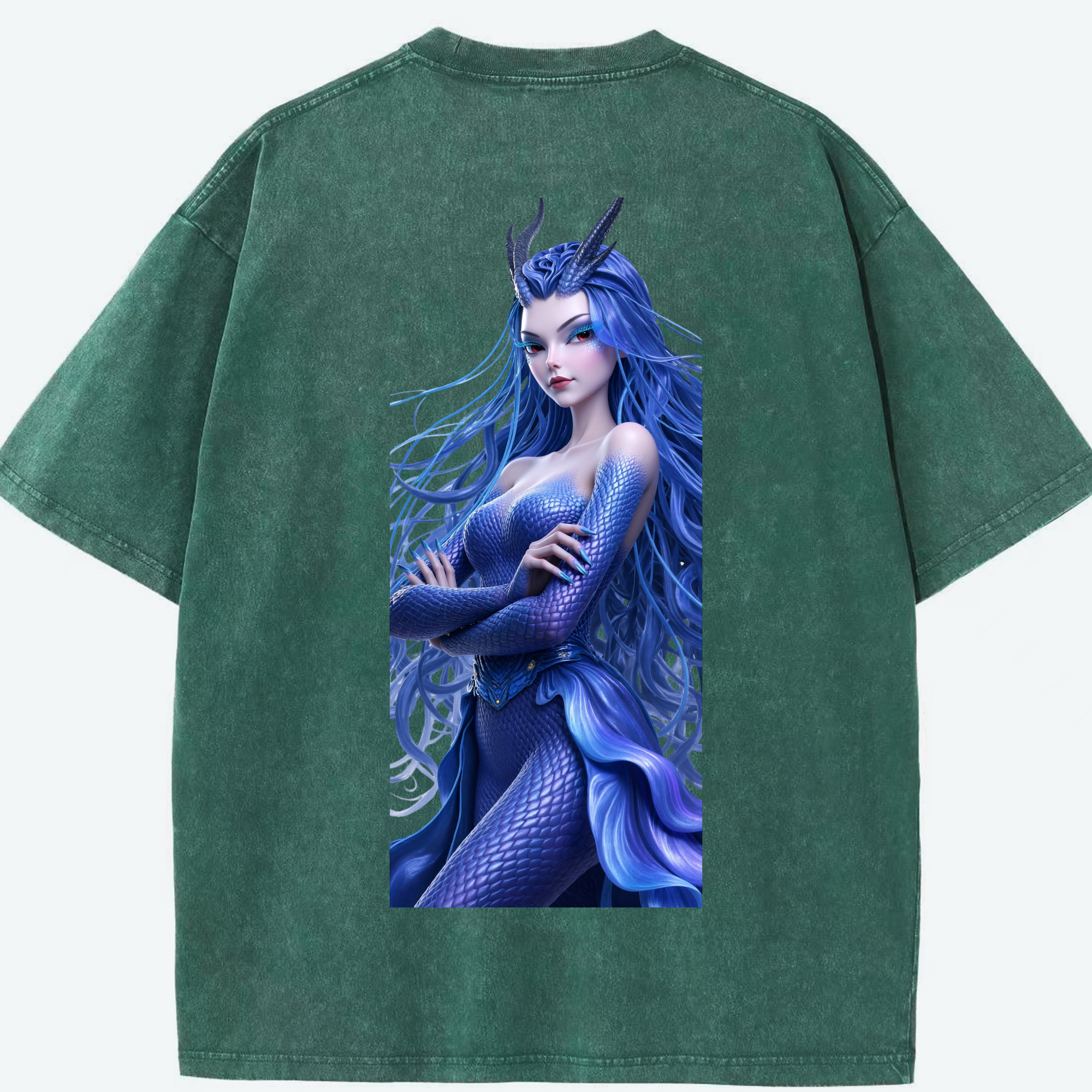 （画像用） Ne Zha 2 ナタ 魔童の大暴れ 綿100% ヴィンテージ風 半袖Tシャツ（背面プリント）